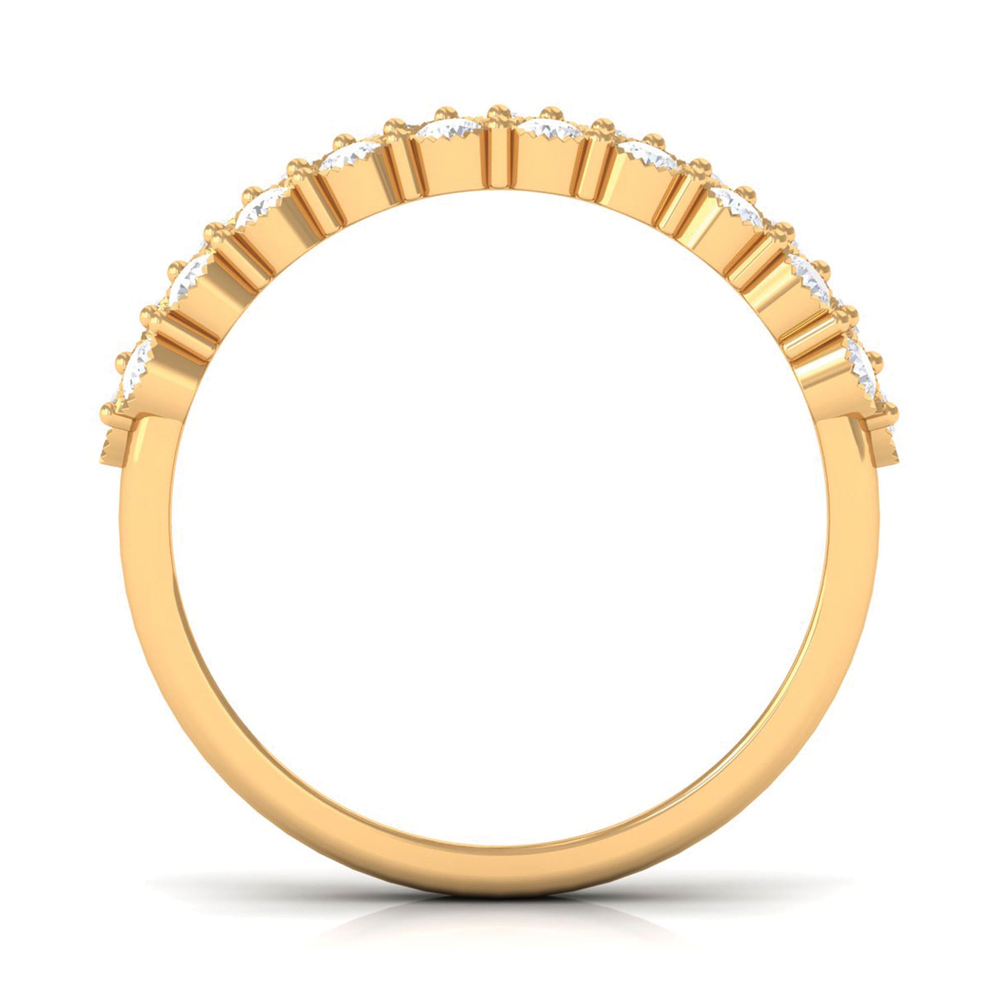 Diamond 3 Row Wide Wedding Band Ring Natural - ( HI-SI ) - Rosec Jewels