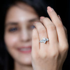 Marquise Cut Moissanite Solitaire Engagement Ring in Split Shank D-VS1 - Rosec Jewels