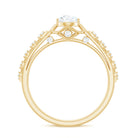 Art Deco Inspired Brilliant Cut Moissanite Solitaire Engagement Ring D-VS1 - Rosec Jewels