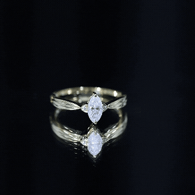 Marquise Cut Moissanite Solitaire Ring D-VS1 - Rosec Jewels