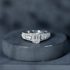 Certified Emerald Cut Moissanite Solitaire Engagement Ring for Women D-VS1 - Rosec Jewels