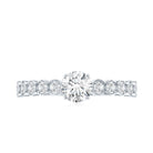 Certified 5 MM Round Moissanite Engagement Ring with Side Stones D-VS1 - Rosec Jewels