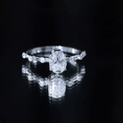 Certified 1 Carat Moissanite Oval Engagement Ring for Women D-VS1 - Rosec Jewels