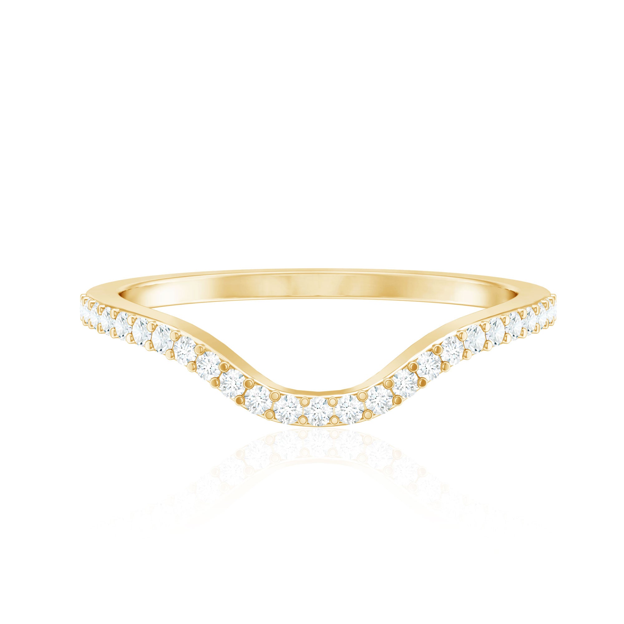 Natural Diamond Curved Enhancer Ring with Certificate Natural - ( HI-SI ) - Rosec Jewels