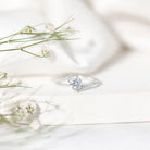 Certified Brilliant Cut Moissanite Solitaire Promise Ring with Bypass Shank D-VS1 - Rosec Jewels