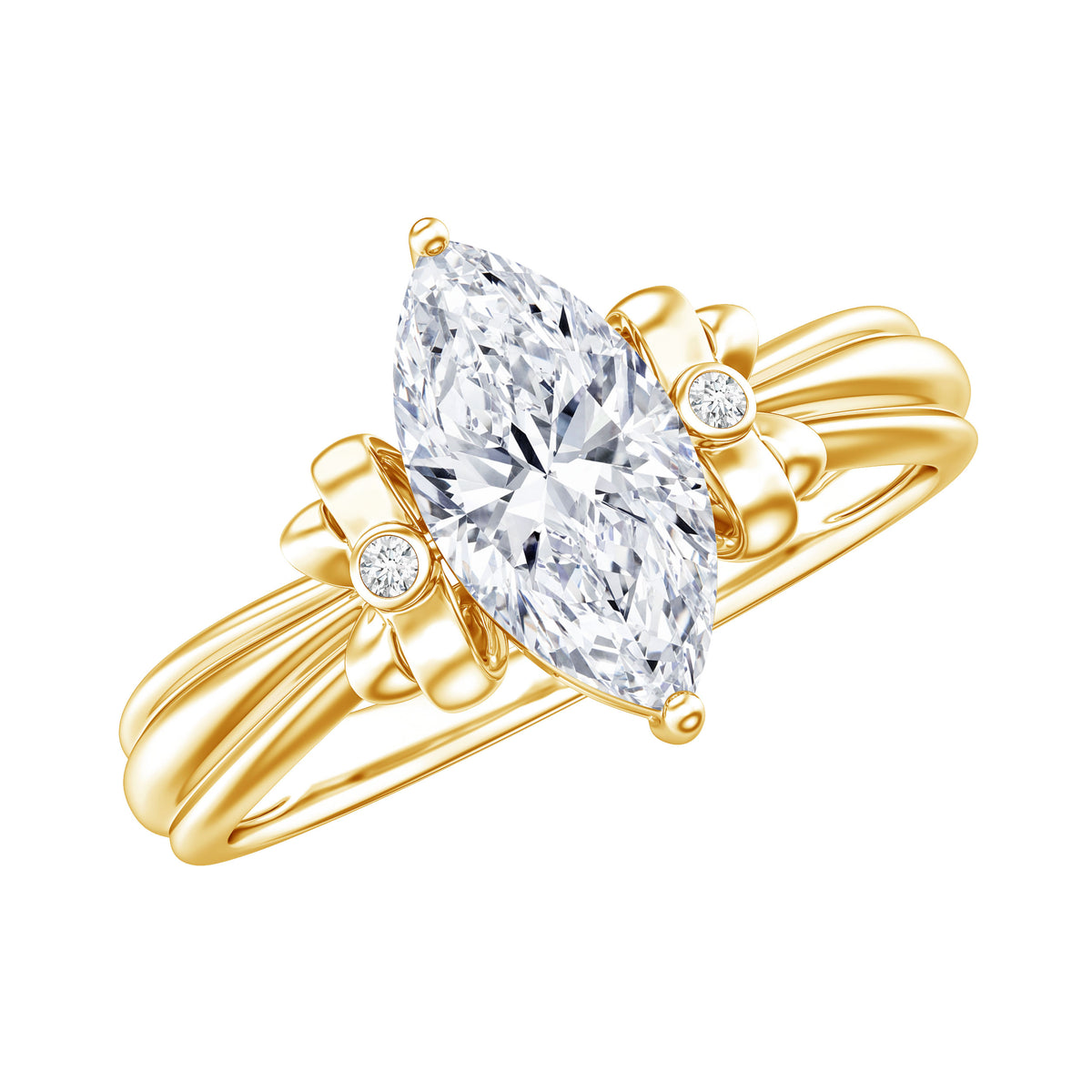 1 Carat Brilliant Cut Certified Moissanite Statement Ring D-VS1 - Rosec Jewels