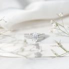 1 Carat Moissanite Marquise Engagement Ring with Leaf Engraved Shank D-VS1 - Rosec Jewels