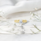 1 Carat Moissanite Marquise Engagement Ring with Leaf Engraved Shank D-VS1 - Rosec Jewels