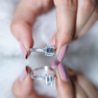 7x9mm Emerald Cut Certified Moissanite Vintage Inspired Engagement Ring D-VS1 - Rosec Jewels