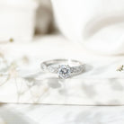 Round Shape Lab Grown Diamond Solitaire Engagement Ring Lab - ( EF-VS ) - Rosec Jewels