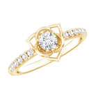 Certified Lab Grown Diamond Flower Promise Ring Lab - ( EF-VS ) - Rosec Jewels