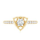 Certified Lab Grown Diamond Flower Promise Ring Lab - ( EF-VS ) - Rosec Jewels