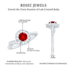 Certified Lab Created Ruby and Diamond Flower Engagement Ring AAAA - Rosec Jewels