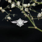 Certified Lab Grown Diamond Floral Engagement Ring for Women Lab - ( EF-VS ) - Rosec Jewels