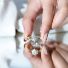 Certified Lab Grown Diamond Floral Engagement Ring for Women Lab - ( EF-VS ) - Rosec Jewels