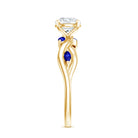 Certified Lab Grown Diamond Engagement Ring with Sapphire Lab - ( EF-VS ) - Rosec Jewels