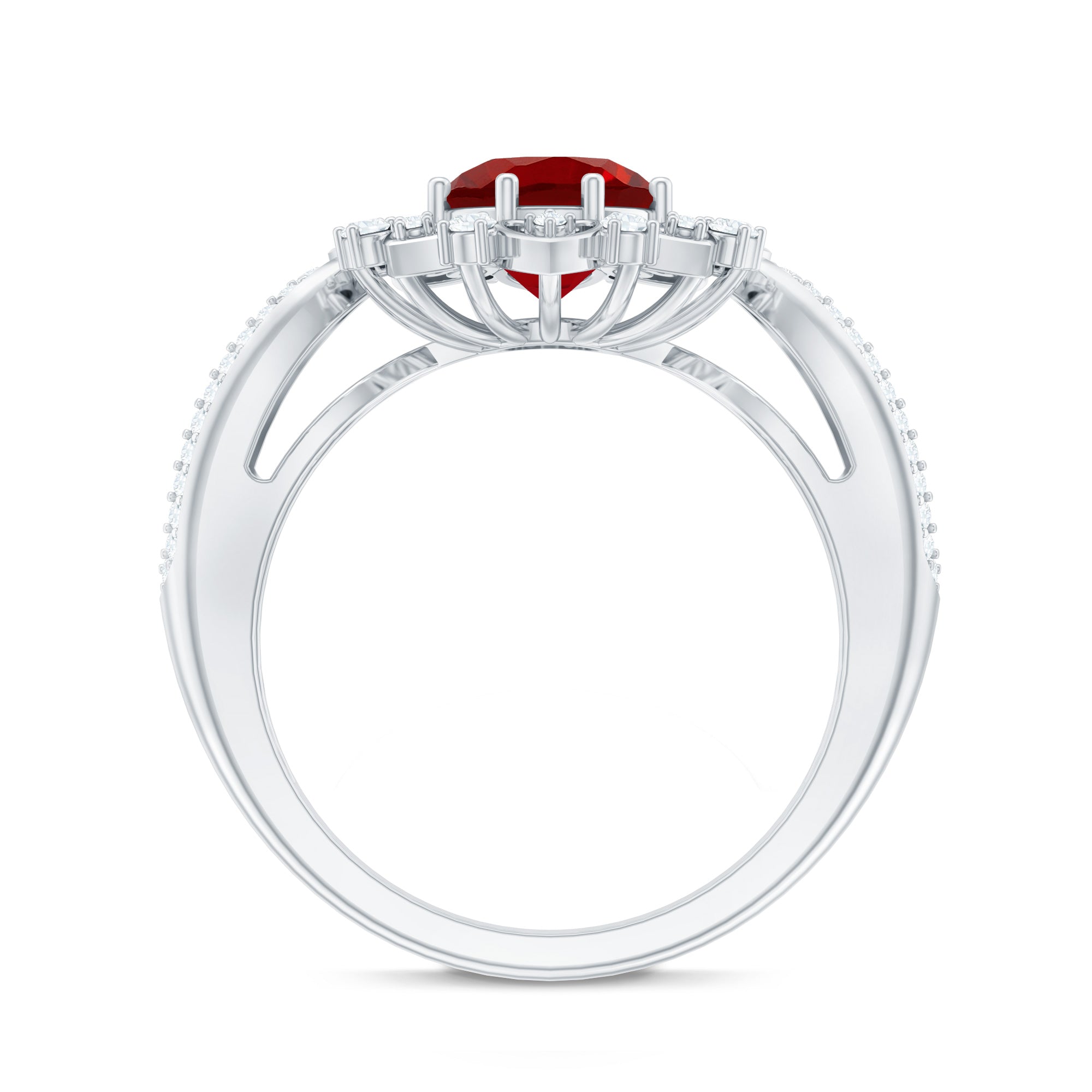 Lab Grown Ruby and Diamond Antique Looking Engagement Ring For Women AAAA - Rosec Jewels