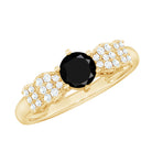 Certified 0.84 Carat Lab Grown Black Diamond Solitaire Engagement Ring with White Diamond AAAA ( Synthetic ) - Rosec Jewels