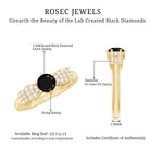 Certified 0.84 Carat Lab Grown Black Diamond Solitaire Engagement Ring with White Diamond AAAA ( Synthetic ) - Rosec Jewels