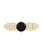 Certified 0.84 Carat Lab Grown Black Diamond Solitaire Engagement Ring with White Diamond AAAA ( Synthetic ) - Rosec Jewels