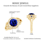Rosec Jewels-Certified Lab Grown Blue Sapphire Antique engagement ring with Diamond
