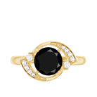 2 Carat Lab Grown Black and White Diamond Engagement Ring for Women AAAA ( Synthetic ) - Rosec Jewels