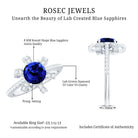 Nature Inspired 2.7 Carat Lab Grown Blue Sapphire Diamond Engagement Ring AAAA - Rosec Jewels
