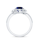 Nature Inspired 2.7 Carat Lab Grown Blue Sapphire Diamond Engagement Ring AAAA - Rosec Jewels