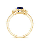Nature Inspired 2.7 Carat Lab Grown Blue Sapphire Diamond Engagement Ring AAAA - Rosec Jewels