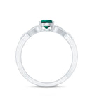 Pear Shape Lab Grown Emerald Teardrop Engagement Ring With Diamond AAAA - Rosec Jewels