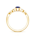 Certified 1.6 Carat Lab Grown Blue Sapphire Diamond Teardrop Engagement Ring with Crossover Shank AAAA - Rosec Jewels