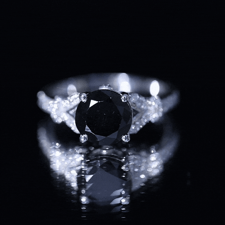 Rosec Jewels-Lab Grown Black Diamond Solitaire Engagement Ring