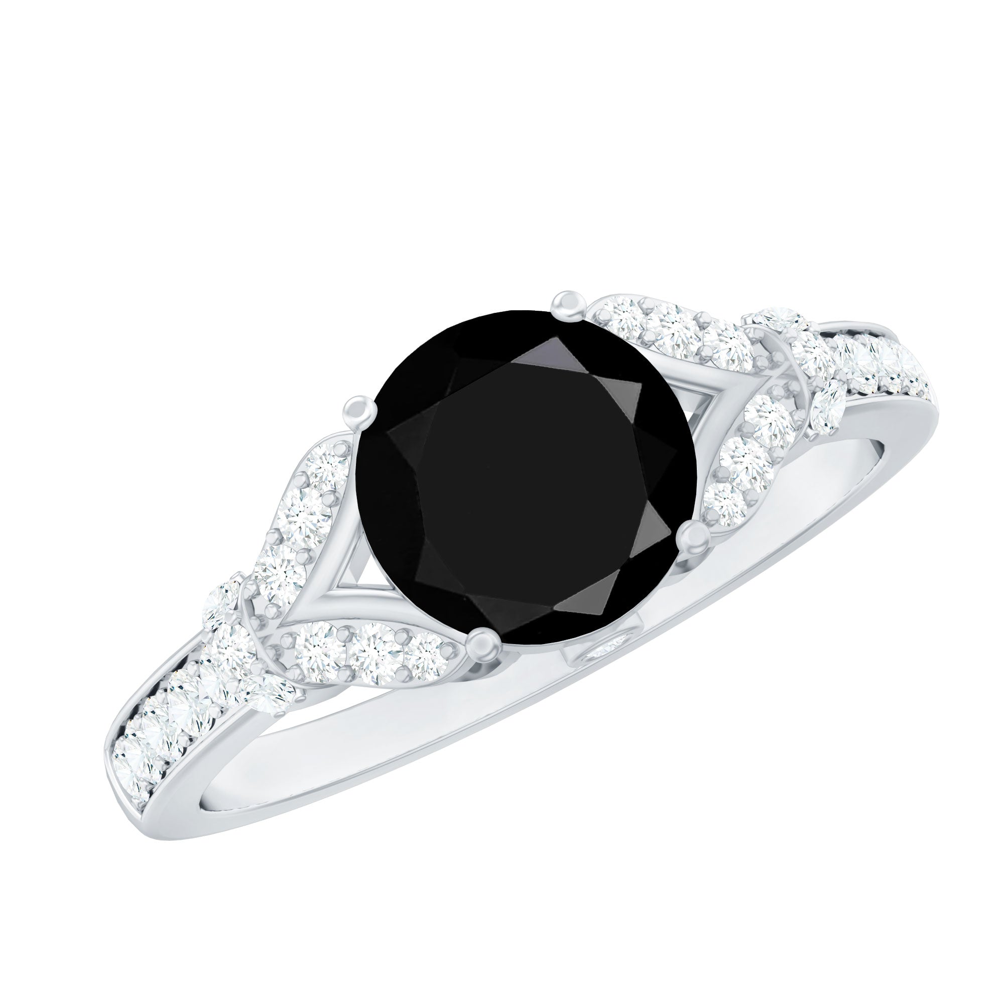 Lab Grown Black Diamond Solitaire Engagement Ring