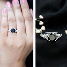 Lab Grown Black Diamond Solitaire Engagement Ring AAAA ( Synthetic ) - Rosec Jewels