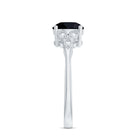 Certified 2 Carat Lab Grown Black Diamond Solitaire Engagement Ring with White Diamond AAAA ( Synthetic ) - Rosec Jewels