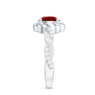 Lab Grown Ruby and Diamond Engagement Ring with Twisted Rope Design AAAA - Rosec Jewels