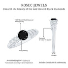 Rosec Jewels-Lab Grown Black Diamond Solitaire Promise Ring With Diamond