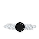 Rosec Jewels-Lab Grown Black Diamond Solitaire Promise Ring With Diamond
