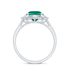 Lab Grown Emerald Designer Flower Engagement Ring AAAA - Rosec Jewels