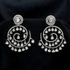 Designer Polki Diamond Chandelier Spiral Earrings in Gold - Rosec Jewels