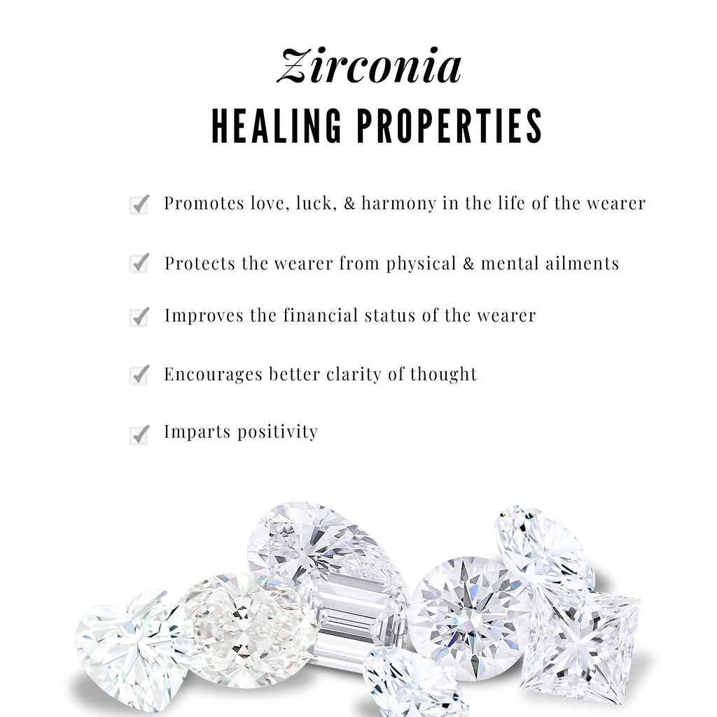 1.75 CT Round Cubic Zirconia Simple Half Hoop Earrings Zircon - ( AAAA ) - Quality - Rosec Jewels
