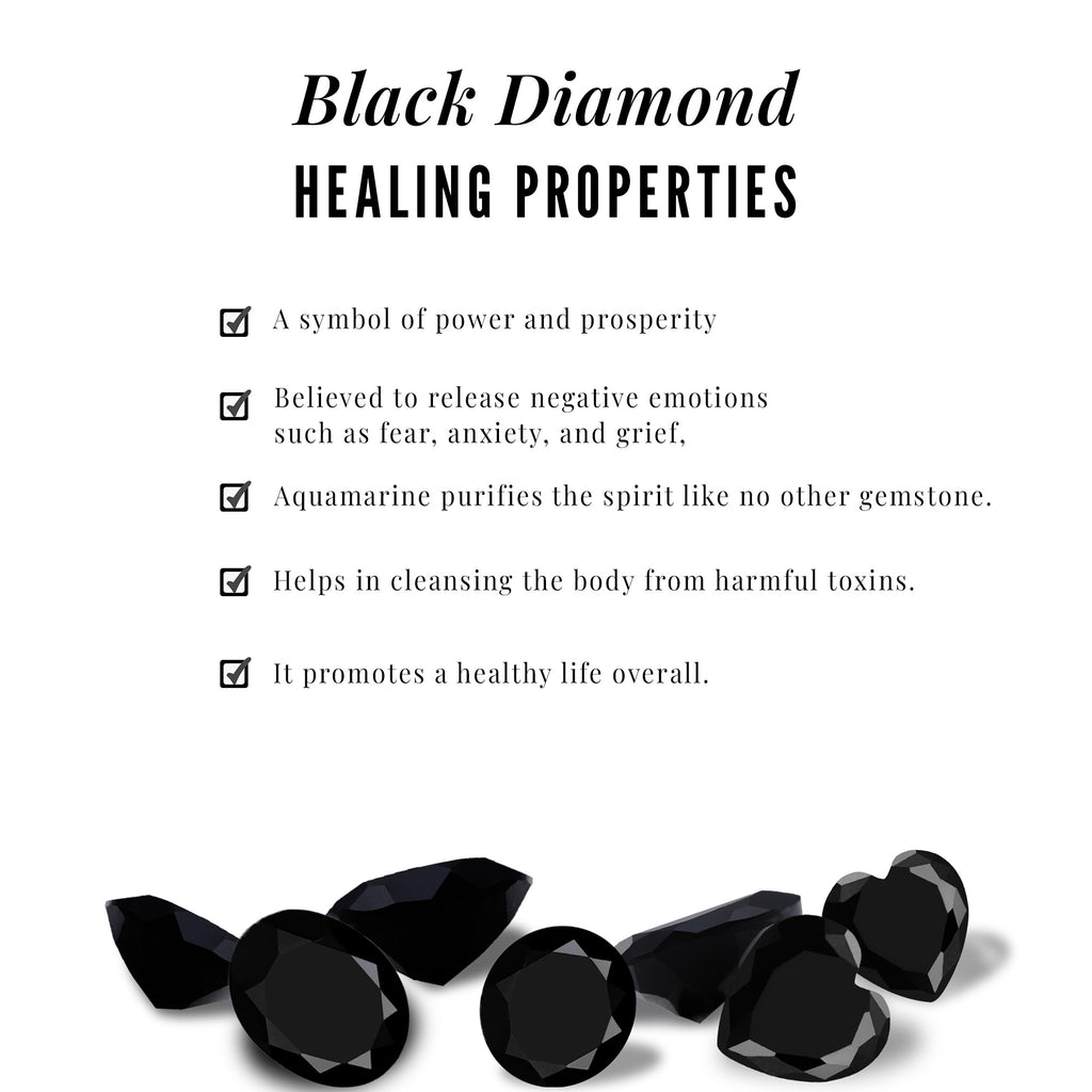 Pear Shape Black Diamond Solitaire Stud Earring in 3 Prong Setting Black Diamond - ( AAA ) - Quality - Rosec Jewels
