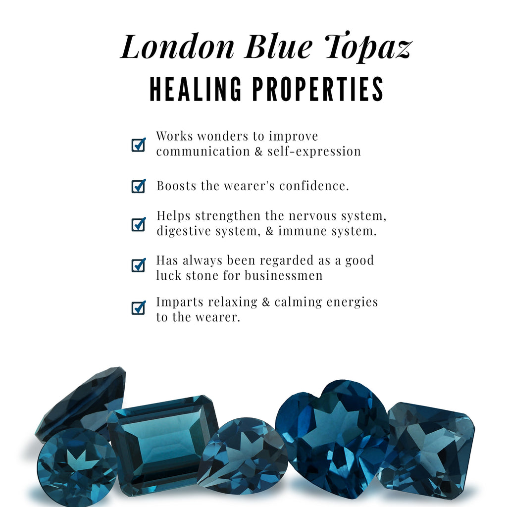 6 CT Heart Shape London Blue Topaz Eternity Band Ring London Blue Topaz - ( AAA ) - Quality - Rosec Jewels