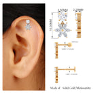 Marquise Moissanite Flower Drop Earring for Helix Piercing Moissanite - ( D-VS1 ) - Color and Clarity - Rosec Jewels