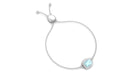 Swiss Blue Topaz Bolo Chain Bracelet with Diamond Sky Blue Topaz - ( AAA ) - Quality - Rosec Jewels