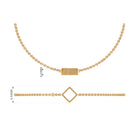 1/2 CT Minimal Princess Cut Fire Opal Solitaire Chain Bracelet Fire Opal - ( AAA ) - Quality - Rosec Jewels