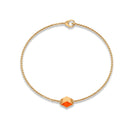 1/2 CT Minimal Princess Cut Fire Opal Solitaire Chain Bracelet Fire Opal - ( AAA ) - Quality - Rosec Jewels
