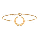 Gold Moon Chain Bracelet with Diamond Diamond - ( HI-SI ) - Color and Clarity - Rosec Jewels