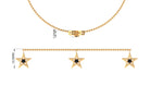 0.25 CT Black Diamond and Star Charm Chain Bracelet Black Diamond - ( AAA ) - Quality - Rosec Jewels