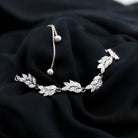 Leaf Bolo Bracelet with Marquise Cut Moissanite in Prong Setting Moissanite - ( D-VS1 ) - Color and Clarity - Rosec Jewels